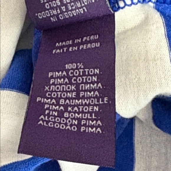 Ralph Lauren Purple Label Pima Cotton Short Sleeve Striped T Shirt - Size Large - Picture 7 of 11